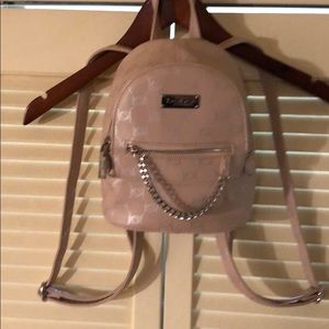 Bebe light pink peach mini backpack